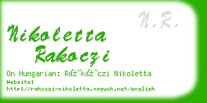 nikoletta rakoczi business card